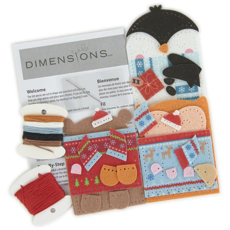 Felt Christmas Ornament Kit "Christmas Hugs" - Dimensions 72-08291