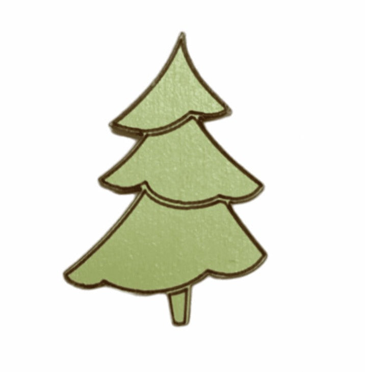 Needle Magnet 'Green Christmas Tree' - Wizardi Wooden Accessory KF059/53