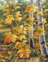 Cross stitch kit. Golden Maple Leaves - 1559 OVEN