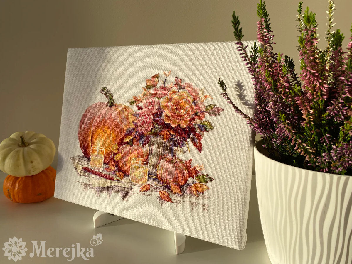 Kit de Punto de Cruz "Still Life with Pumpkins" de Merejka - K-241A