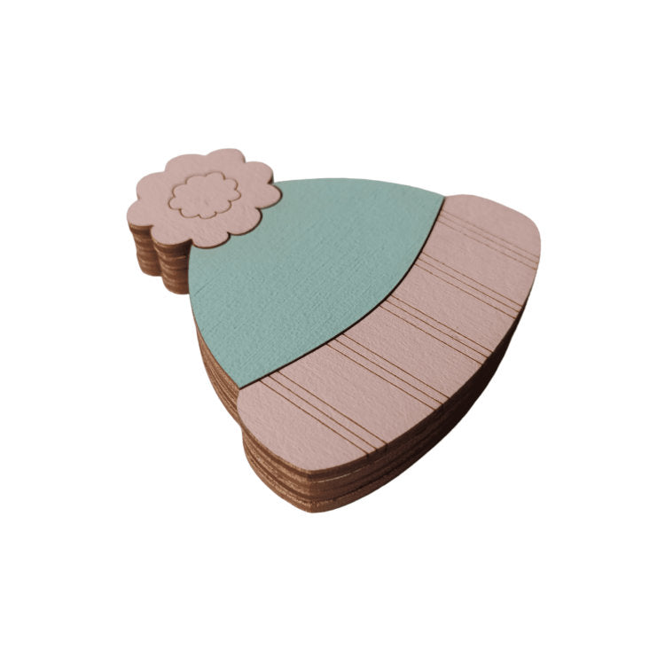 Blue hat. Wizardi wooden needle case with magnet KF056/84