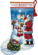 Holiday Glow Stocking - 70-08952 Dimensions - Kit de punto de cruz