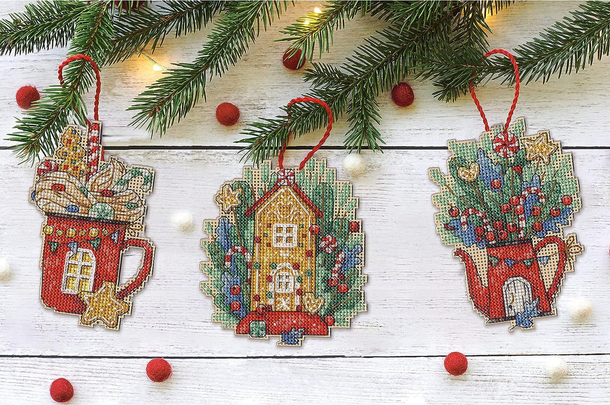 Sweet Christmas Ornaments 70-09607 Dimensions Kit de punt de cruz