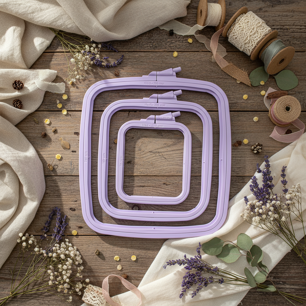 Bastidor Cuadrado Violeta de Nurge: Precisión y Estilo en Tus Bordados