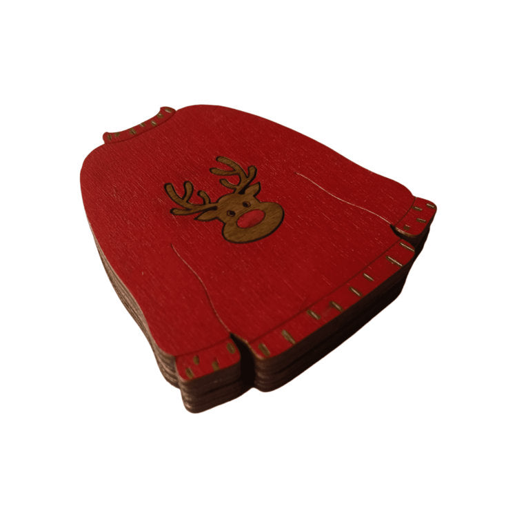 Vista adicional de Imán para agujas Wizardi KF056/81 Suéter Navideño. Estuche para agujas de madera con imán de Wizardi