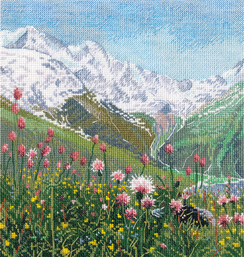 Kit de punto de cruz. Flowers in the mountains - 1575 OVEN
