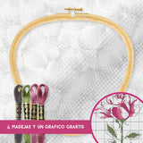 AIDA Fabric Pack 14 ct. 002 and DMC Frame with 4 Skeins and a Gift Chart