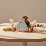 Blue hat. Wizardi wooden needle case with magnet KF056/84