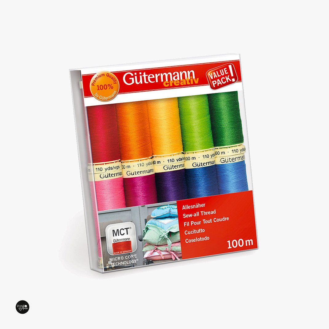 Sew-all Sewing Thread Set of 100m Intense Colors Gütermann 734006-3