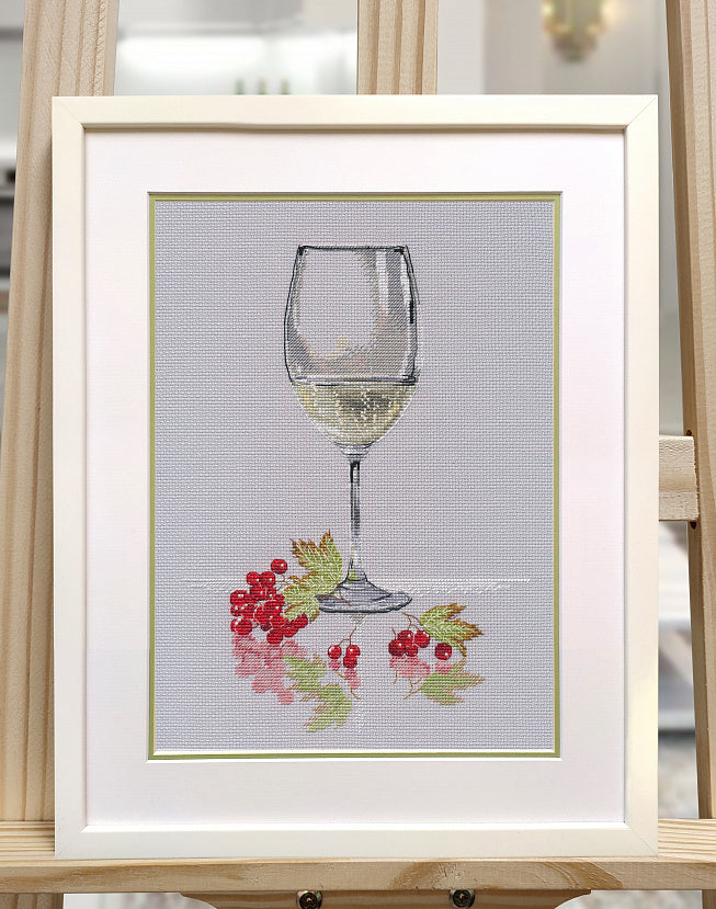 Kit de punto de cruz Oven S1680 – A Glass of Sparkling Wine 18x25 cm