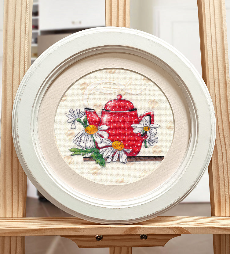 Cross Stitch Kit "Red Tea Miniature" 1588 by Oven