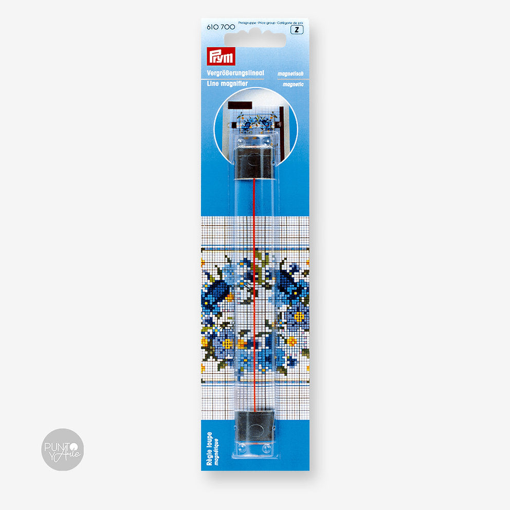 Prym Magnetic Magnifying Glass Ruler - Precision and Clarity in Your Embroidery Projects