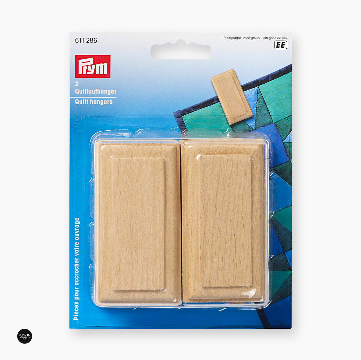 Ganchos de madera para colgar edredones y mantas patchwork Prym 611286 - accesorio Prym para accesorios de mercería