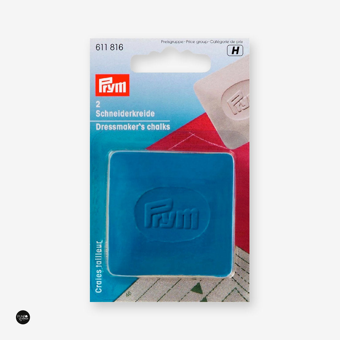 2 Losas de tiza de sastre, Azul Prym 611816 - accesorio Prym para manualidades