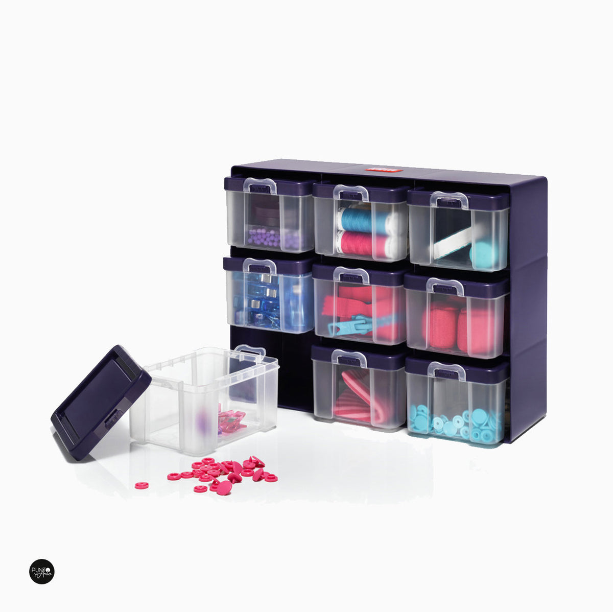 Caja Organizadora con 9 Cajas Prym 612399 - accesorio Prym para organización de labores