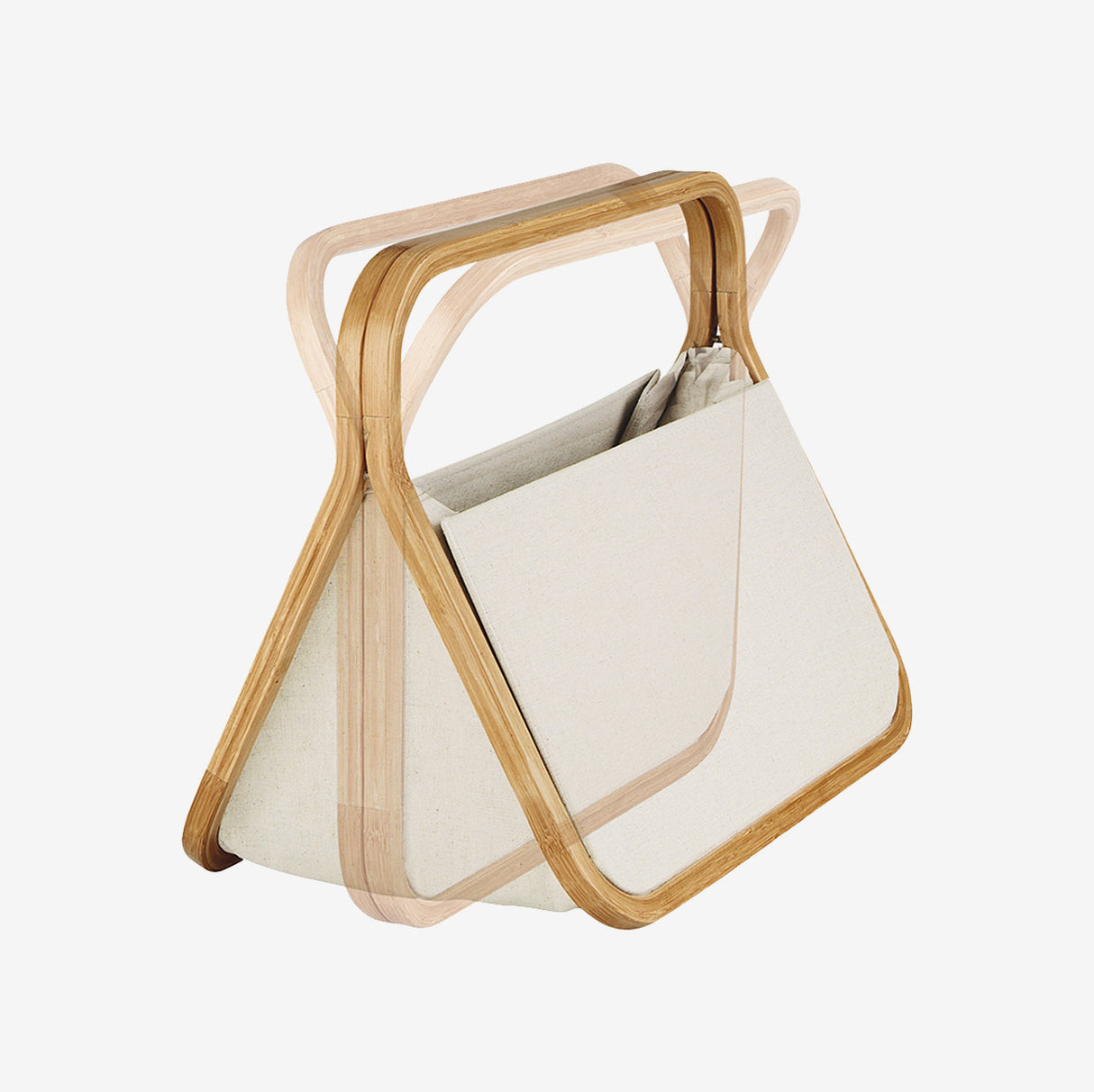 Canvas and Bamboo Storage Basket - Fold &amp; Store - Prym 612563