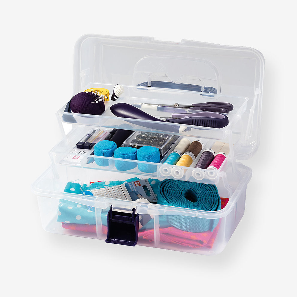 Prym Transparent Sewing Box - Organization and Portability for Your Sewing Materials