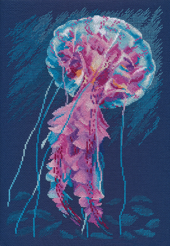 Kit de punto de cruz Oven S1604 – Jellyfish 20x30 cm