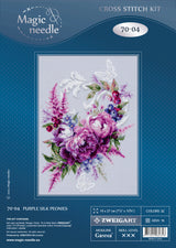 Kit de Punto de Cruz 70-04 “Purple Silk Peonies” – Magic Needle