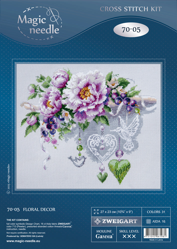 Kit de punto de cruz Magic Needle 70-05 – Floral Decor