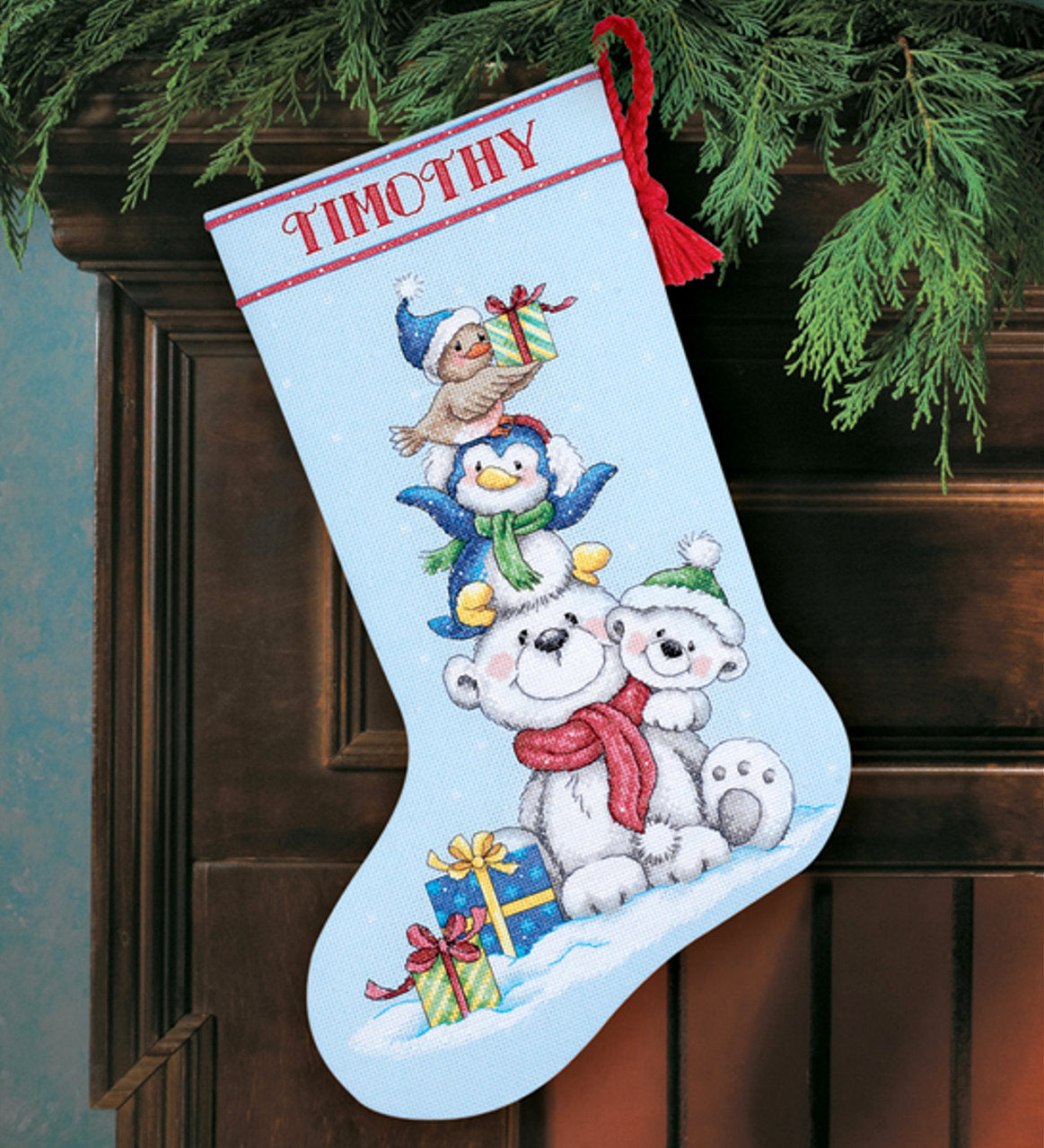 Stack of Critters Stocking - 70-08840 Dimensions - Cross Stitch Kit