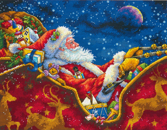 Santa's Midnight Ride - 70-08934 Dimensions - Cross Stitch Kit