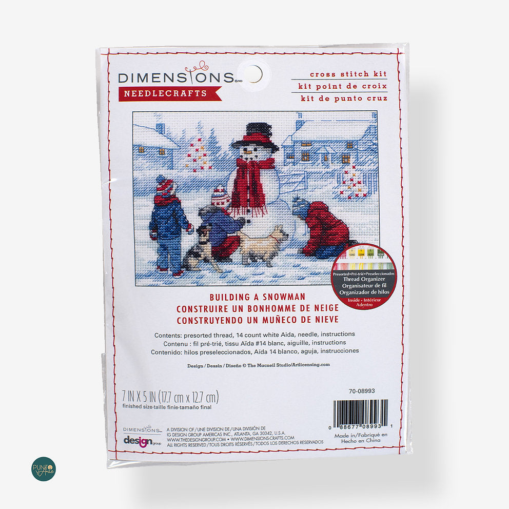 Construyendo un muñeco de nieve - 70-08993 Dimensions - Kit de punto de cruz