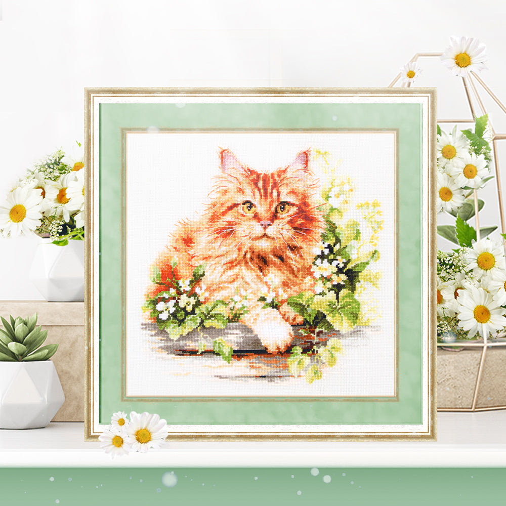 Cross Stitch Kit 70-22 “The Ginger Cat” – Magic Needle
