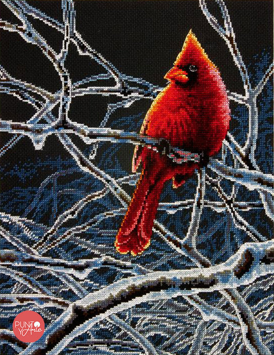 Ice Cardinal - 70-35292 Dimensions - Cross Stitch Kit