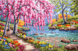 Cherry Blossom Stream - 70-35374 Dimensions - Cross Stitch Kit