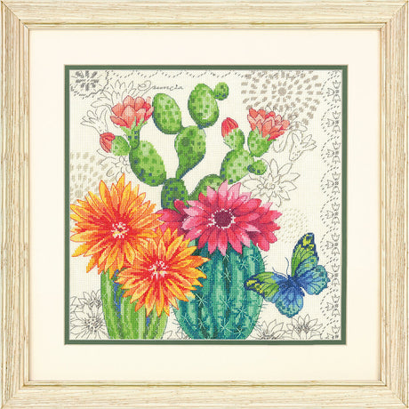 Fleurs de cactus - 70-35388 Dimensions - Kit de point de croix