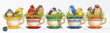 Teacup Birds - 70-35394 Dimensions - Kit de punto de cruz