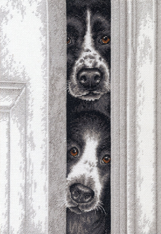 Cuccioli che guardano di nascosto - 70-35400 Dimensions - Kit punto croce