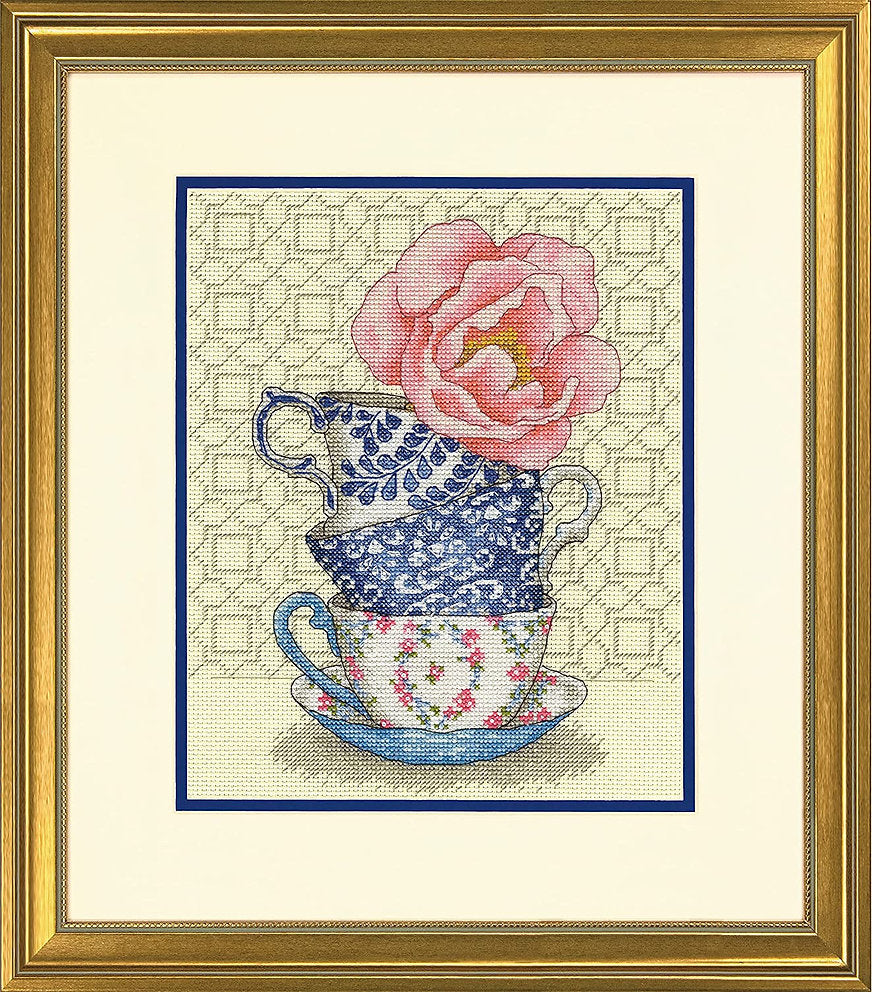 Kit de point de croix - Roses thé - Dimensions 70-35414