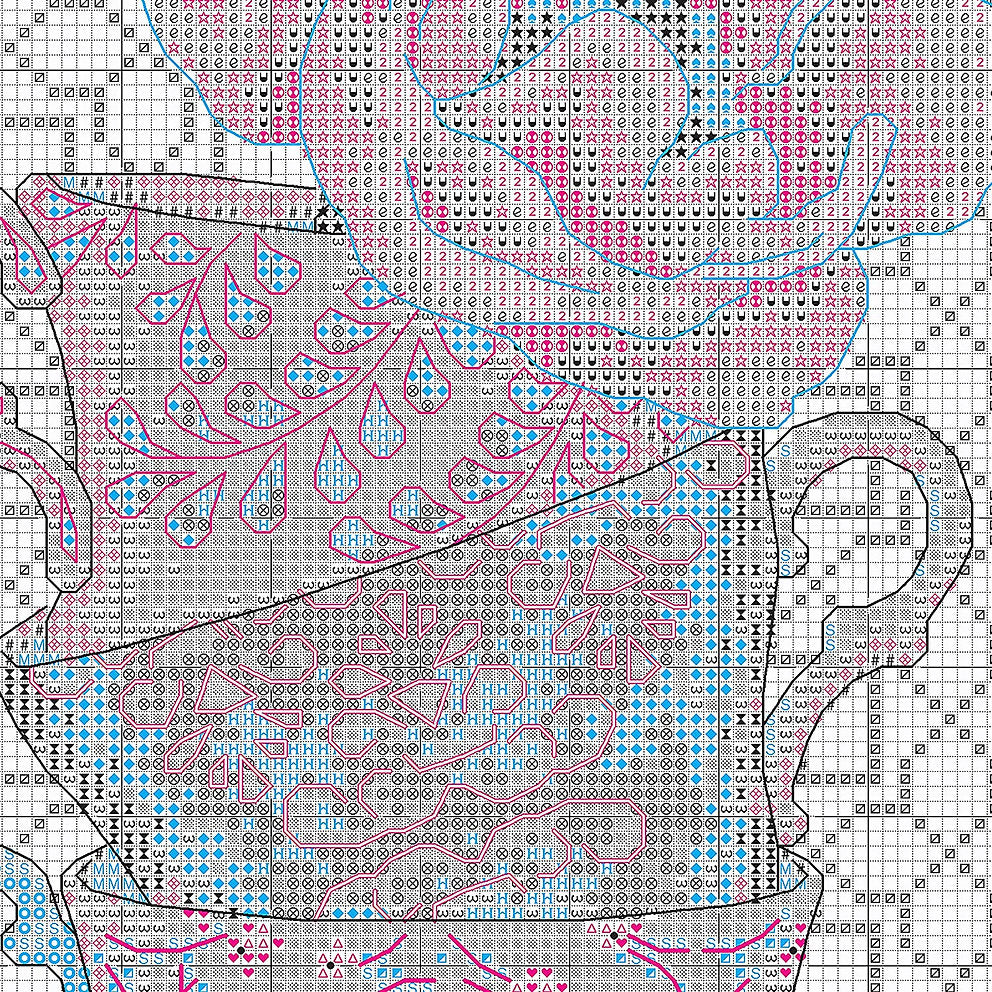 Kit de point de croix - Roses thé - Dimensions 70-35414