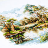 Kit de punto de cruz Magic Needle 70-39 Forest Lake, paisaje de lago y bosque