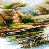 Kit de punto de cruz Magic Needle 70-39 Forest Lake, paisaje de lago y bosque
