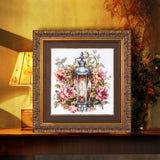 Kit de punto de cruz Magic Needle 70-45 Petals and Light con farol y flores