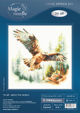 Kit de punto de cruz Magic Needle 70-48 Above the World con águila, 26 x 26 cm