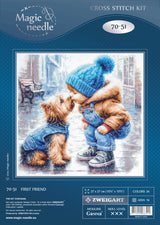 Kit de punto de cruz Magic Needle 70-51 First Friend con perro en invierno