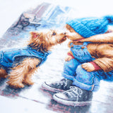 Kit de punto de cruz Magic Needle 70-51 First Friend con perro en invierno