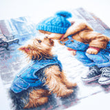 Kit de punto de cruz Magic Needle 70-51 First Friend con perro en invierno
