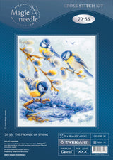 Kit de punto de cruz Magic Needle 70-55 The Promise of Spring con pájaros, 22 x 26 cm