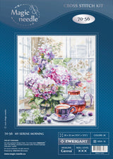 Kit de punto de cruz Magic Needle 70-56 My Serene Morning con flores y té