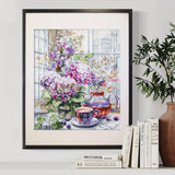 Kit de punto de cruz Magic Needle 70-56 My Serene Morning con flores y té