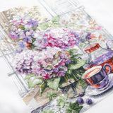 Kit de punto de cruz Magic Needle 70-56 My Serene Morning con flores y té