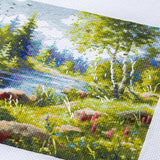 Kit de punto de cruz Magic Needle 70-61 A Day in Calm con paisaje de lago y barca