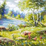 Kit de punto de cruz Magic Needle 70-61 A Day in Calm con paisaje de lago y barca