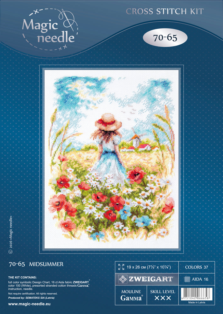 Magic Needle 70-65 Pleno Verano – Kit de Punto de Cruz Contado 19 x 26 cm