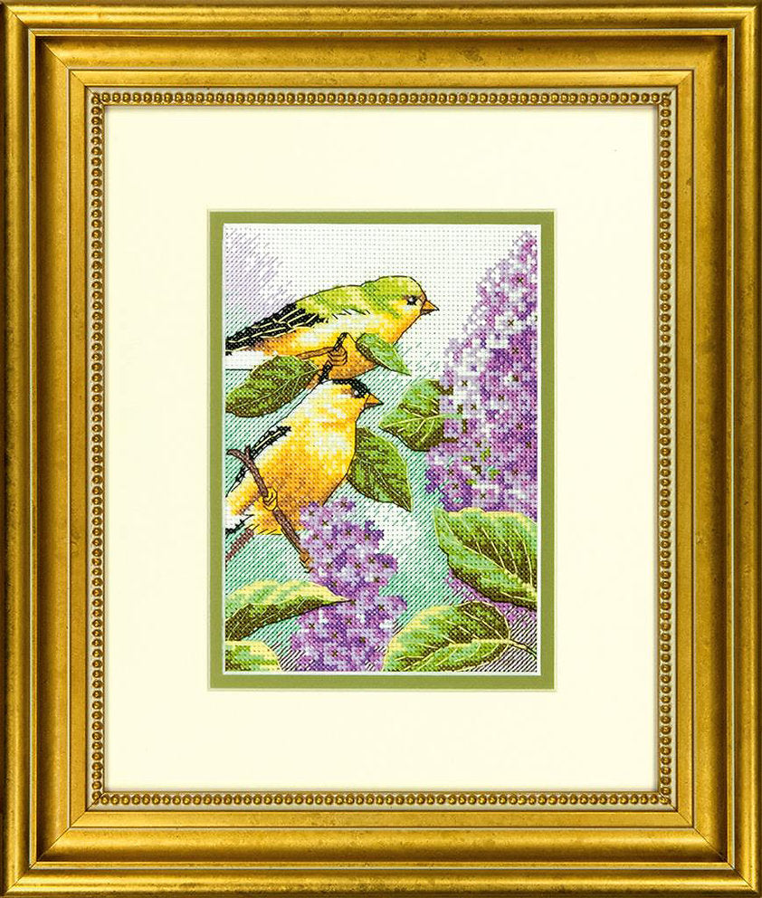 Goldfinch and Lilacs - 70-65153 Dimensions - Cross Stitch Kit